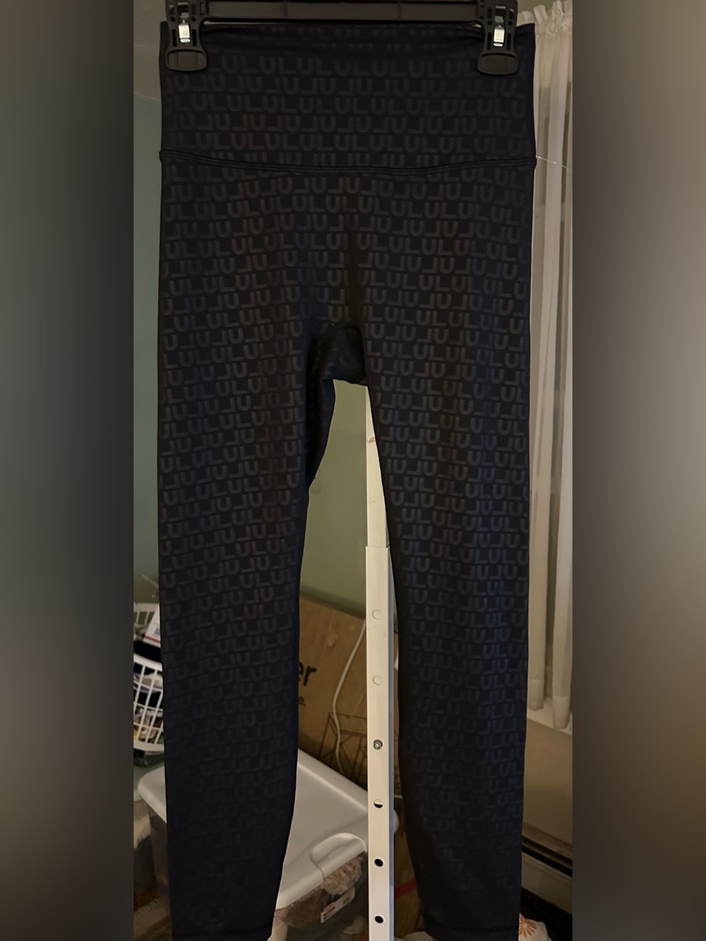 lululemon Wunder Train No Line High Rise Black Leggings with Subtle Logo Print
